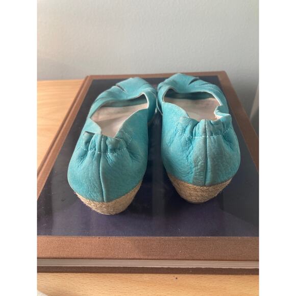 Dolce Vita Turquoise Suede Wedge Espadrilles Sandals Sz 10 ~ Rivera-bound! - Picture 3 of 6